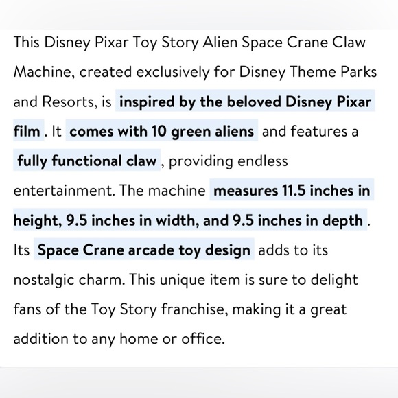 Disney Parks -Toy Story Memorabilia -Space Crane Claw Machine (sold out online) - Picture 8 of 15